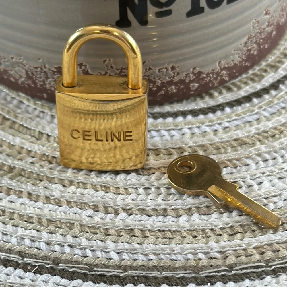 Celine Gold Padlock with Key - Picture 4 of 4